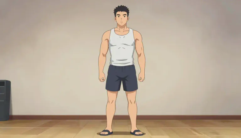 Visual representation of "physique" - The shape and size of a person's body.