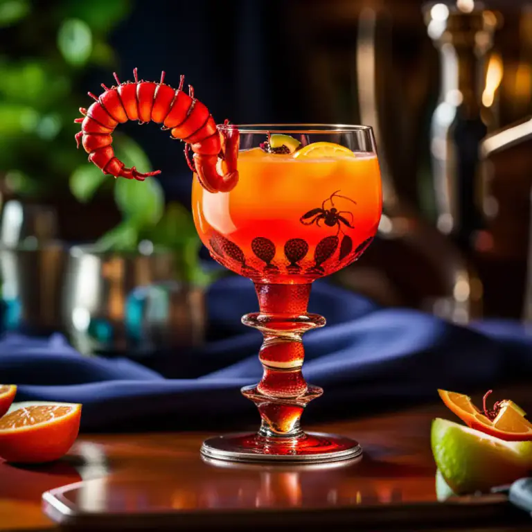 Visual representation of "scorpion" - A type of cocktail usually containing rum, lime juice, and fruit juice.
