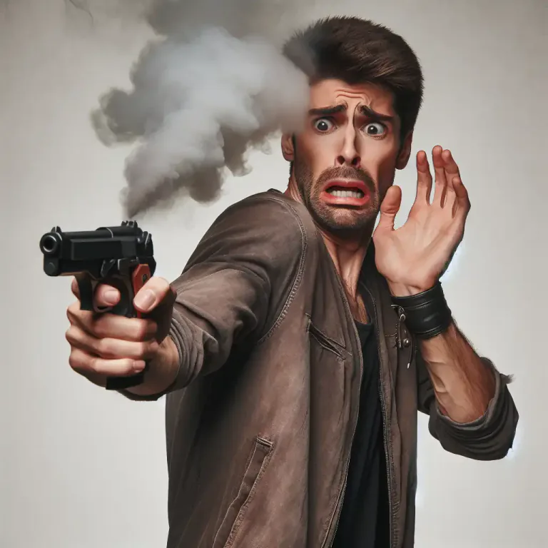 Visual representation of "recoil" - Recoil, as a noun, is an act of suddenly moving backwards because of a forceful impact or because you're afraid or shocked.