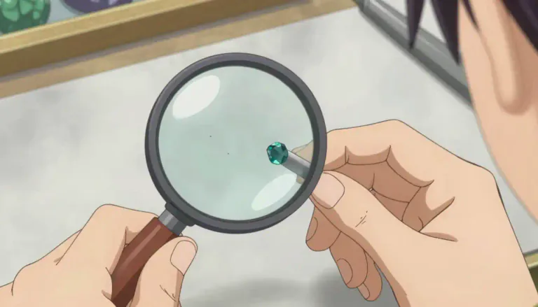 Visual representation of "loupe" - A small, special magnifying glass used by jewelers and watchmakers to see fine details.