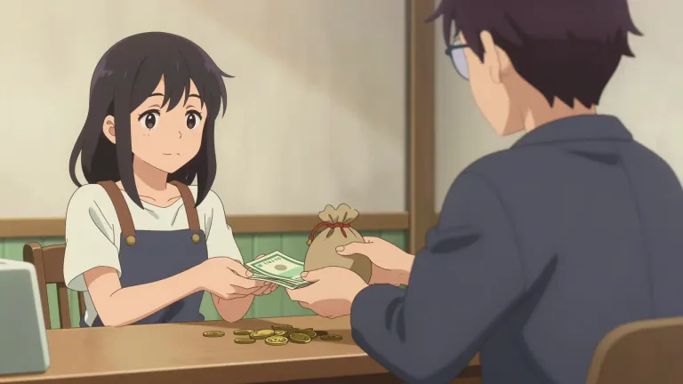 Visual representation of "earn" - To get money for work that you do