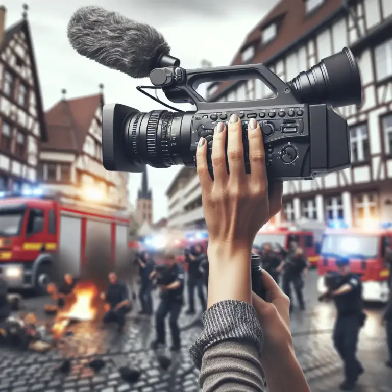 Visual representation of "camcorder" - A professional device used in broadcasting to record moving images and sound.