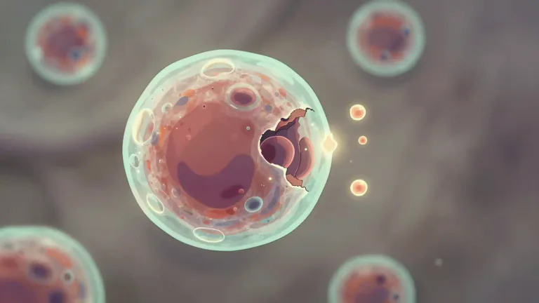 Visual representation of "apoptosis" - Apoptosis is the process by which cells undergo programmed cell death.