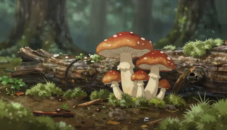 Visual representation of "fungus" - A simple type of plant that grows in damp places and does not have leaves or flowers.