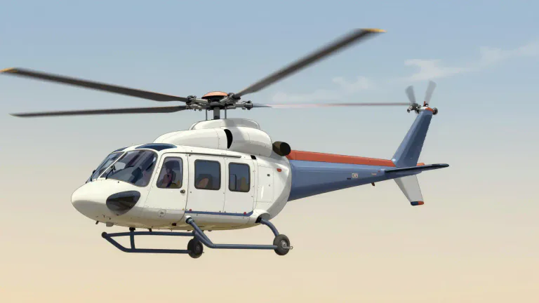 Visual representation of "rotorcraft" - A type of aircraft that generates lift through rotating blades or rotors, such as helicopters.