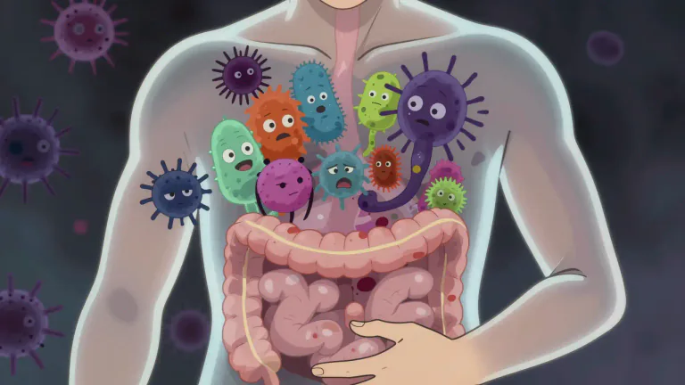 Visual representation of "dysbiosis" - An imbalance in the gut bacteria that can lead to various health problems.