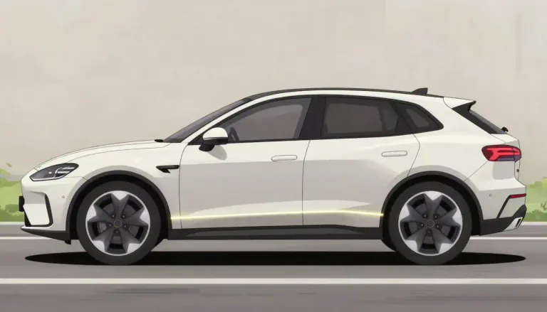 Visual representation of "wheelbase" - The distance between the front and rear axles of a vehicle, which affects its stability and handling.