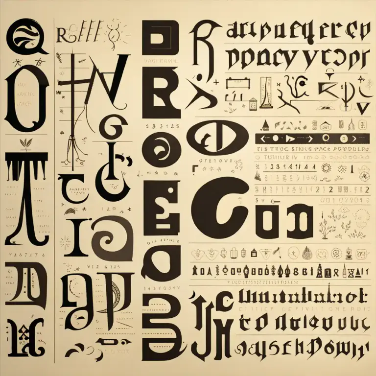 Visual representation of "type" - A set of letters and symbols in a particular design, used in printing or on a computer.