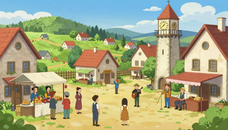 Visual representation of "local" - Things that are from a specific area such as local time, local entertainment, local food.