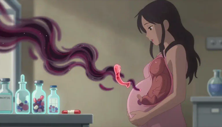 Visual representation of "teratogenic" - Referring to substances or factors that can cause physical malformations in a developing embryo or fetus.