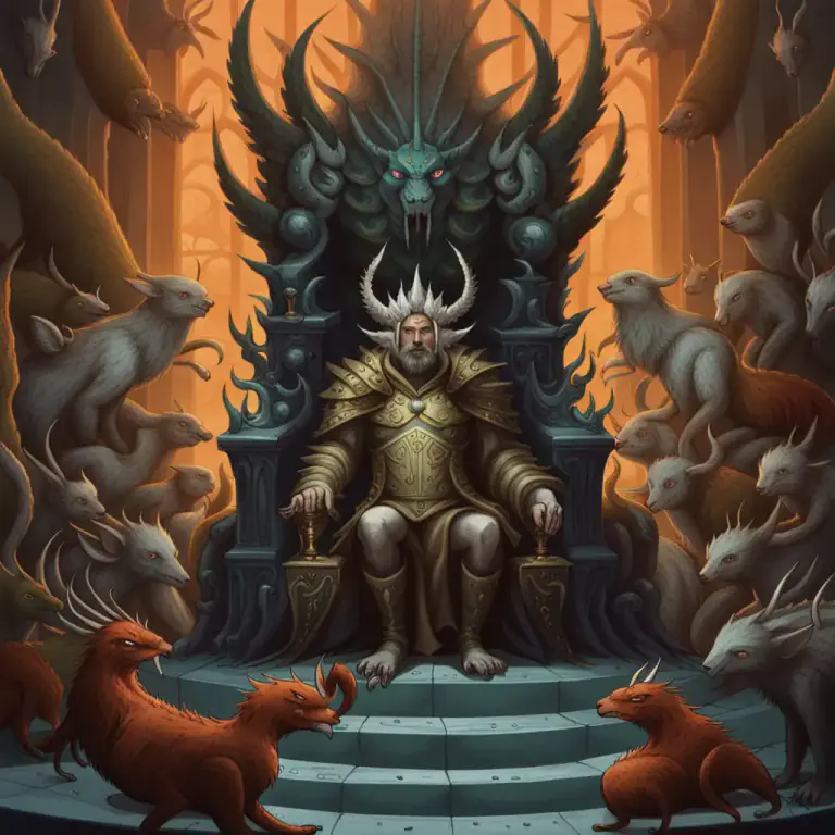 Visual representation of "overlord" - In fantasy literature and games, a powerful being or monster that rules over other creatures.