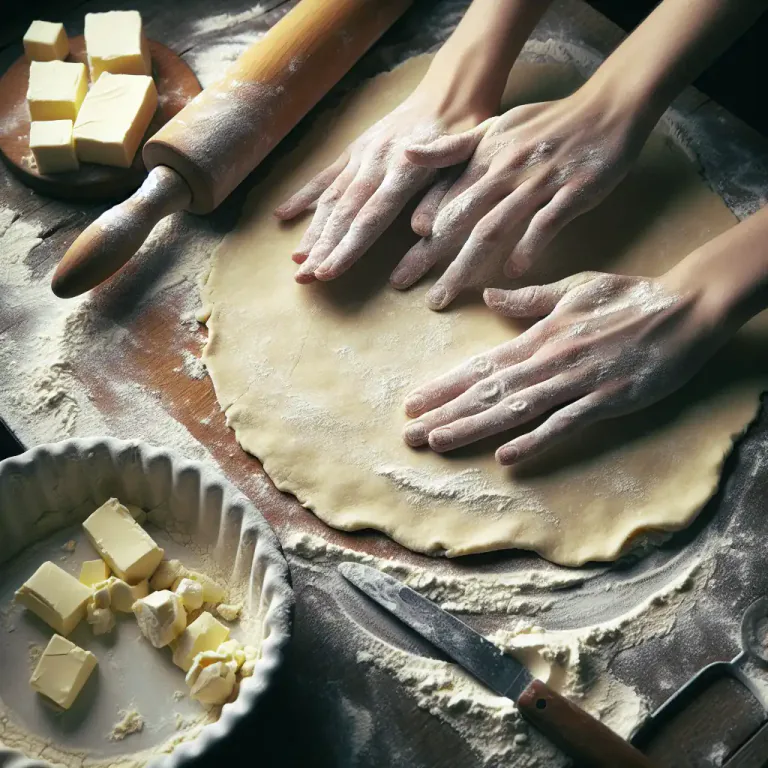 Visual representation of "shorten" - In cooking, to make dough flaky or crumbly by adding fat