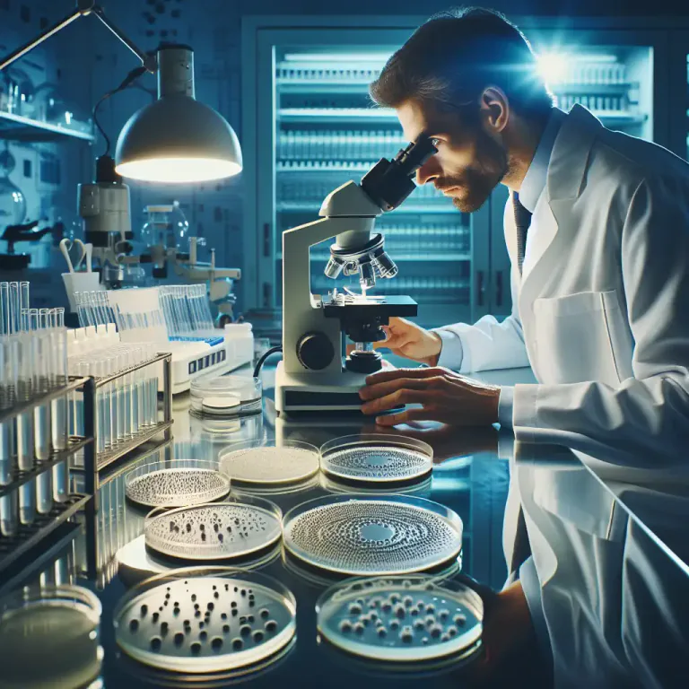 Visual representation of "bacteriologist" - A scientist who studies small organisms called bacteria.
