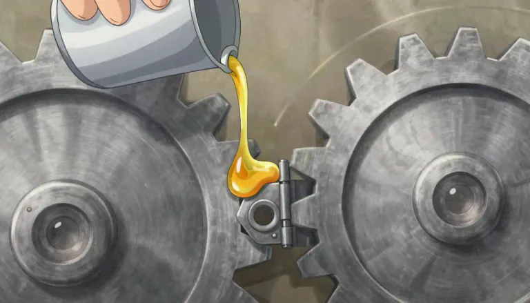 Visual representation of "lube" - A substance that is used to reduce friction between surfaces.