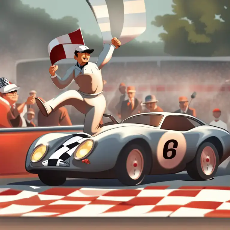 Visual representation of "flag off" - To start an event or race, especially a car race.