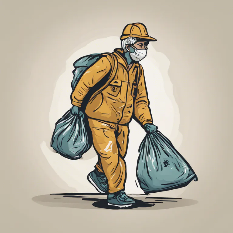 Visual representation of "scumbag" - An item used to hold waste, trash or garbage