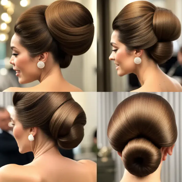 Visual representation of "chignon" - A roll of artificial hair worn at the back of the head.