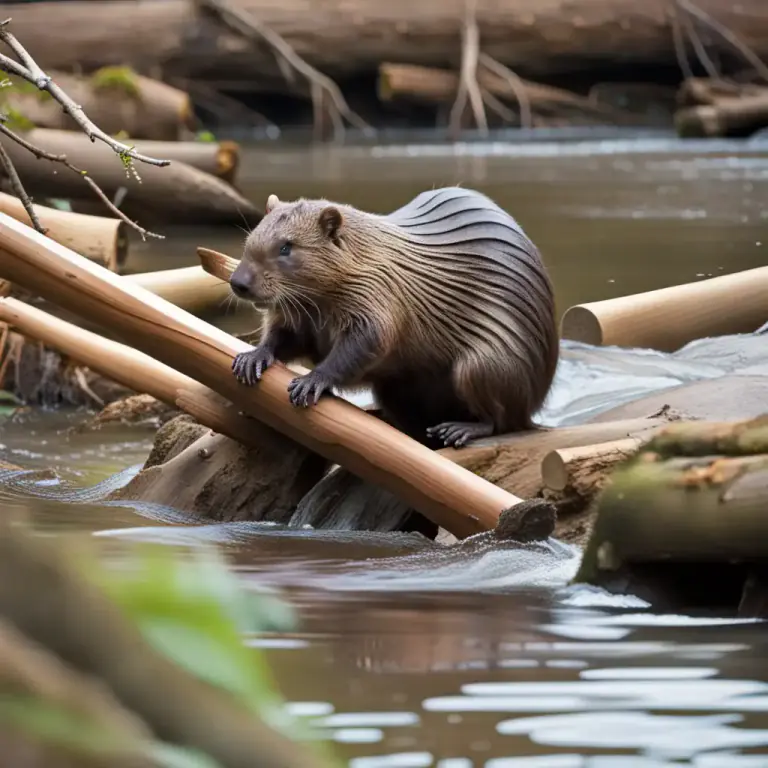 Visual representation of "castor" - Also known as the beaver, an animal famously known for its ability to build dams in rivers.