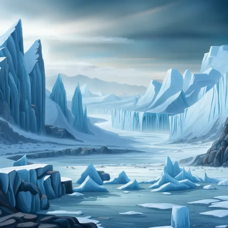 Visual representation of "glacier" - A period of very cold weather which causes glaciers to spread.