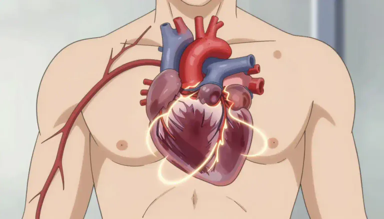 Visual representation of "fibrillation" - A medical condition where heart muscles contract in a rapid and irregular manner, affecting the heart's ability to pump blood effectively.