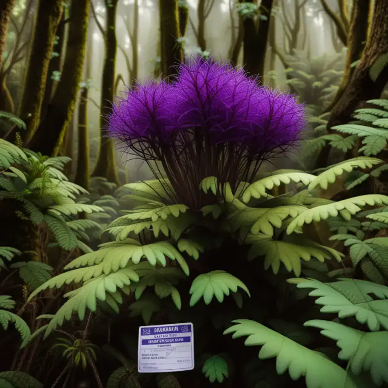 Visual representation of "tutu" - A plant in New Zealand that is poisonous and has purple flowers, also its poisonous sap.