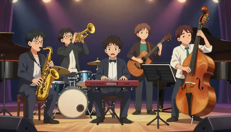 Visual representation of "sextet" - A group of six singers or musicians who perform together.