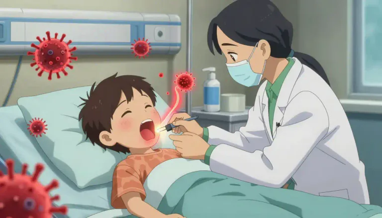 Visual representation of "strep" - A serious infection caused by the bacteria from the Streptococcus family.
