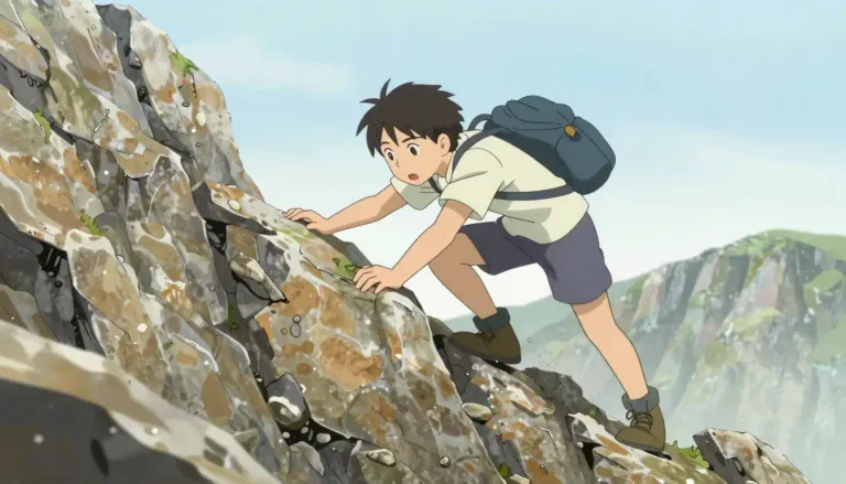 Visual representation of "scramble" - to move or climb quickly, often with difficulty
