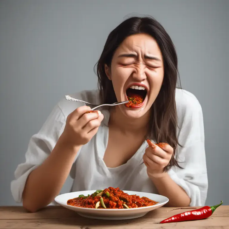 Visual representation of "disagree with" - When food or something you ate makes you feel unwell