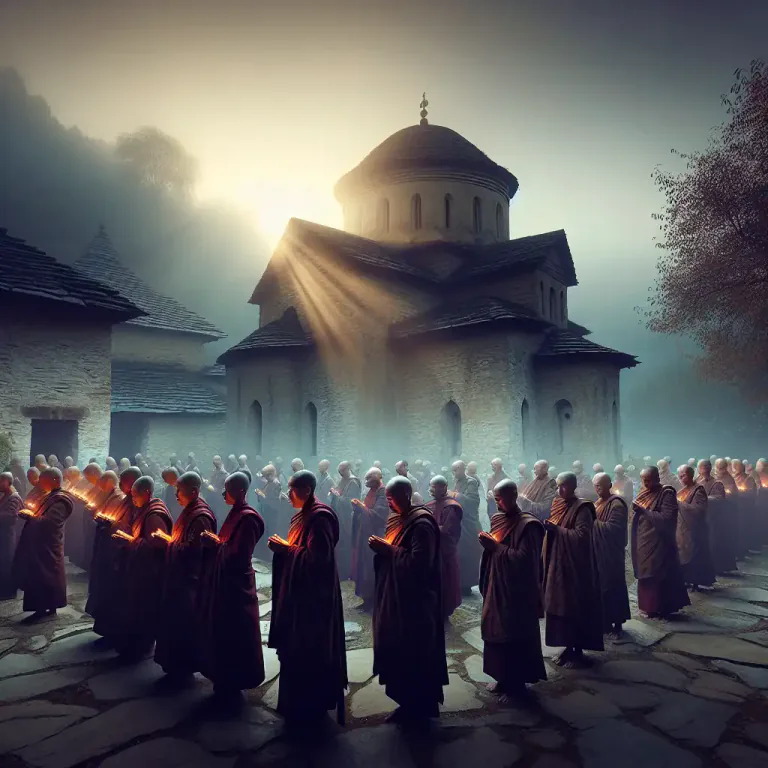 Visual representation of "matins" - The time of day sacred in various religions for morning prayer or song, usually at sunrise.