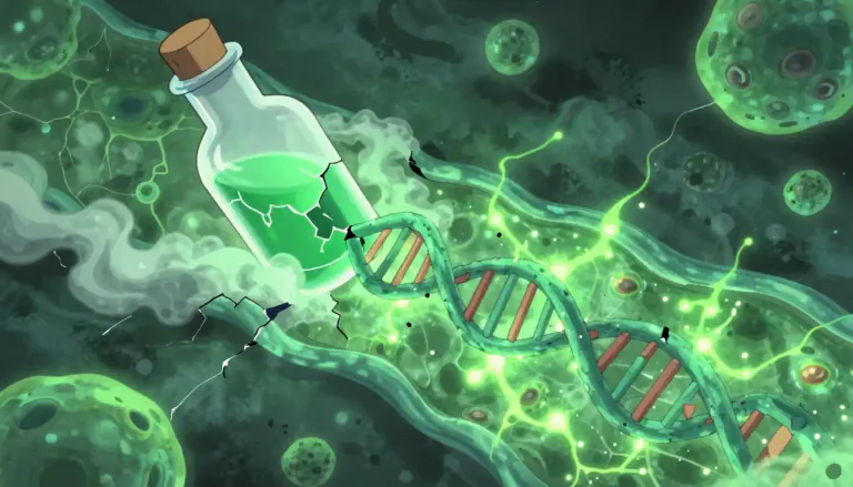 Visual representation of "mutagenic" - Referring to substances or agents that cause changes or mutations in the genetic material of living organisms.