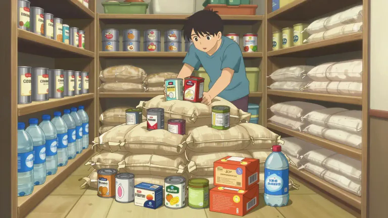 Visual representation of "stockpile" - To store a large amount of something for future use.