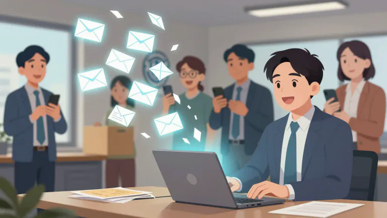 Visual representation of "newsletter" - A regular report or publication sent by an organization or company to its members or customers usually by email or mail