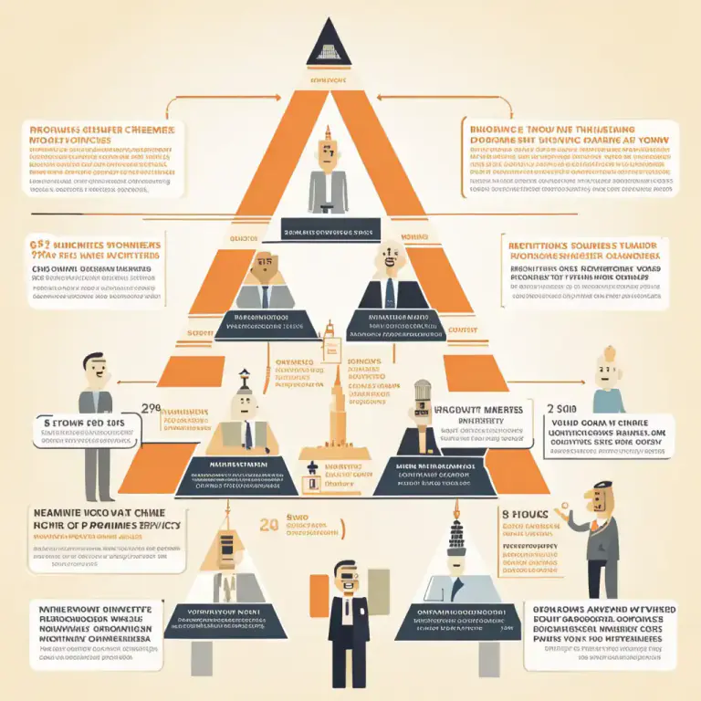 Visual representation of "pyramid" - A business model that recruits members via a promise of payments or services for enrolling others into the scheme.