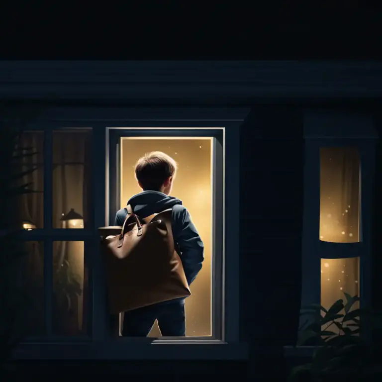 Visual representation of "run away" - Leave a place or person secretly and suddenly without permission
