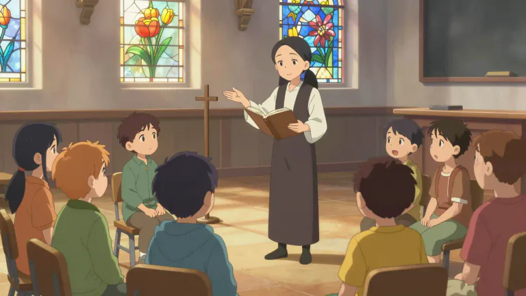 Visual representation of "catechesis" - Catechesis is the religious instruction given to individuals, particularly in the Christian faith, to teach them the principles and doctrines of the religion.