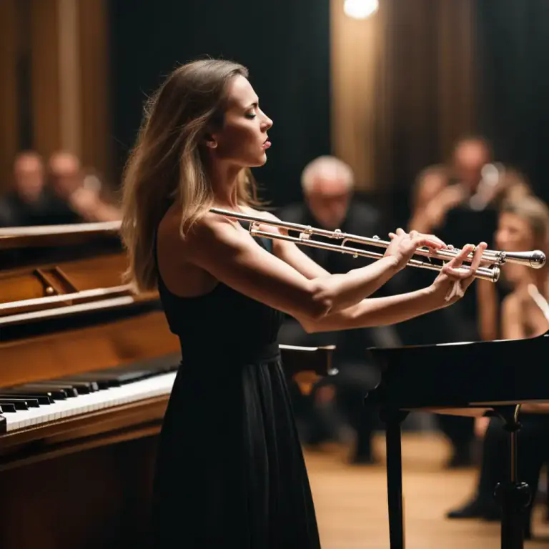 Visual representation of "fluting" - The action of playing the flute.