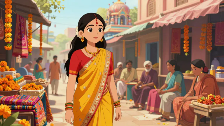 Visual representation of "indian" - Relating to India, its people, or culture.