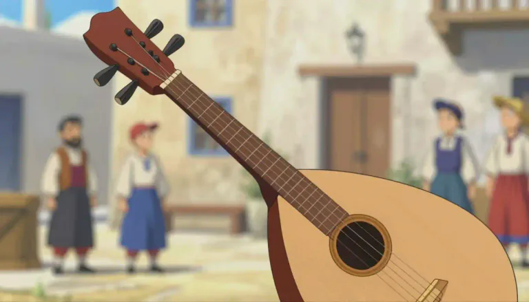 Visual representation of "bouzouki" - A bouzouki is a stringed musical instrument from Greece, traditionally played in folk music.