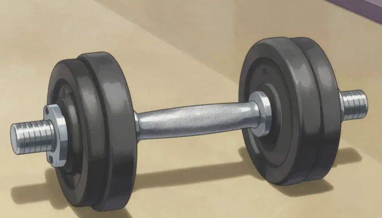 Visual representation of "dumbbell" - A dumbbell is a type of weight with a short handle used in exercising and weight training.