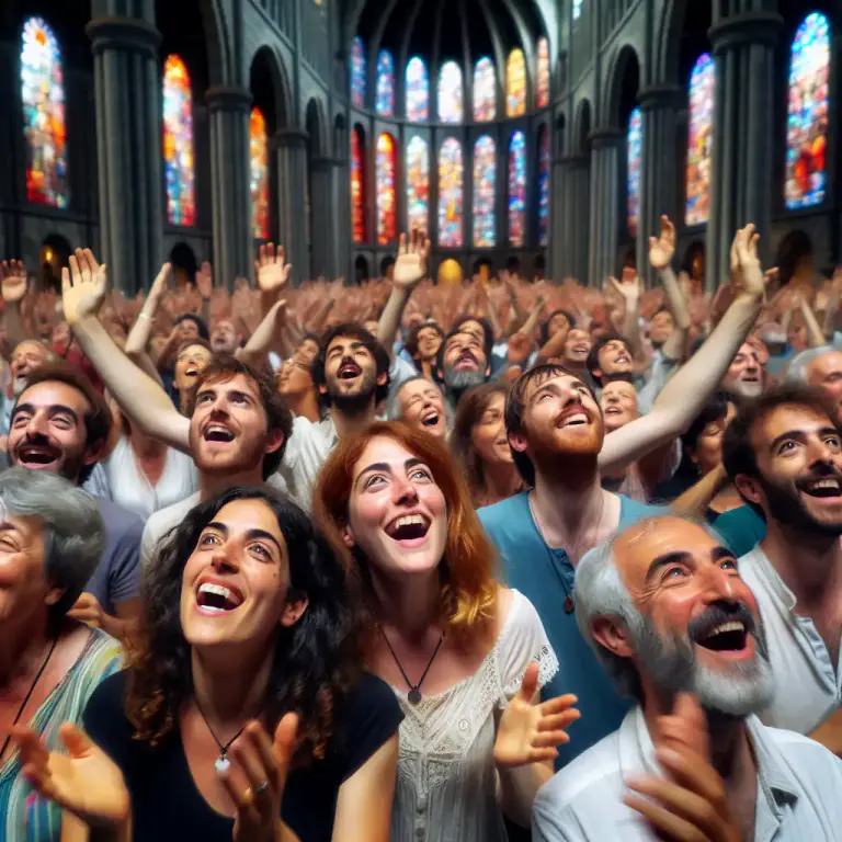 Visual representation of "hosanna" - An expression of joy or praise, mainly used in religious contexts.