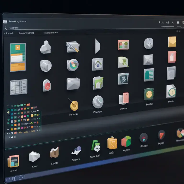 Visual representation of "ribbon" - In computing, a set of icons at the top of a software window that give you control