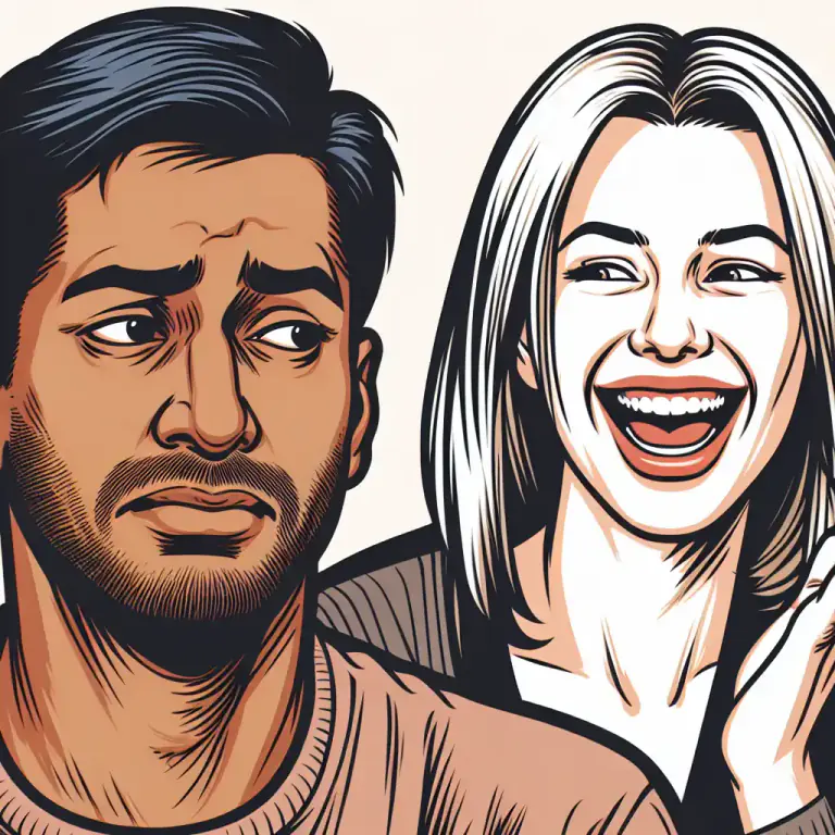 Visual representation of "wince" - To show that you dislike something or that it makes you feel embarrassed, usually through a facial expression