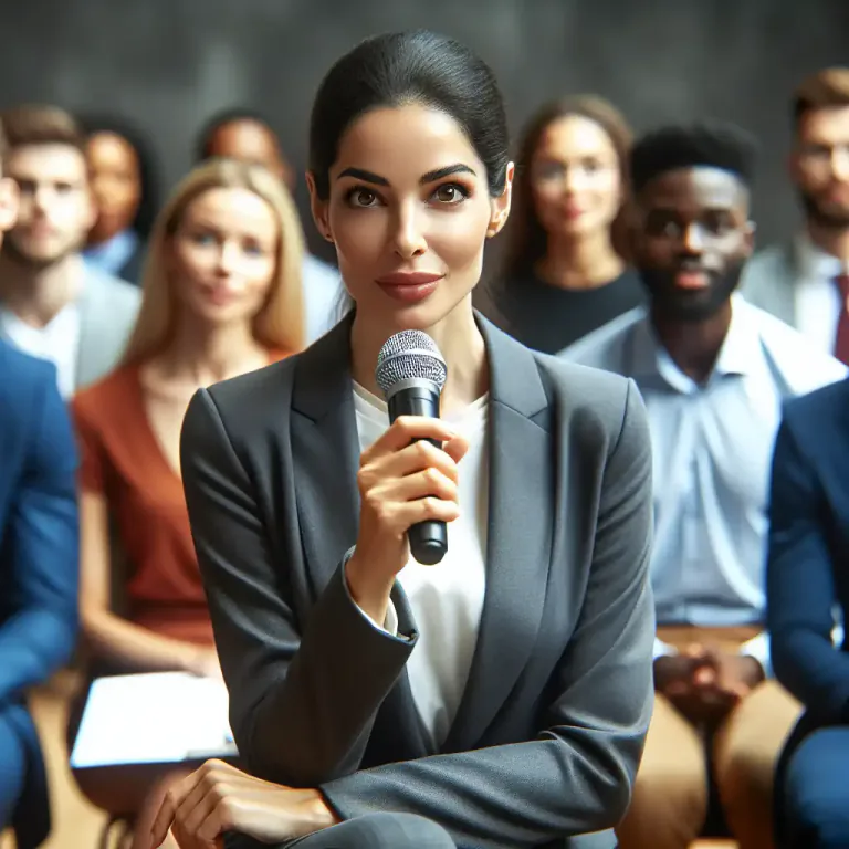 Visual representation of "diction" - The style of speaking in a clear and effective way, especially in public.