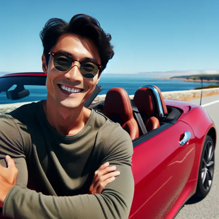 Visual representation of "convertible" - A car with a roof that can be removed or folded down.