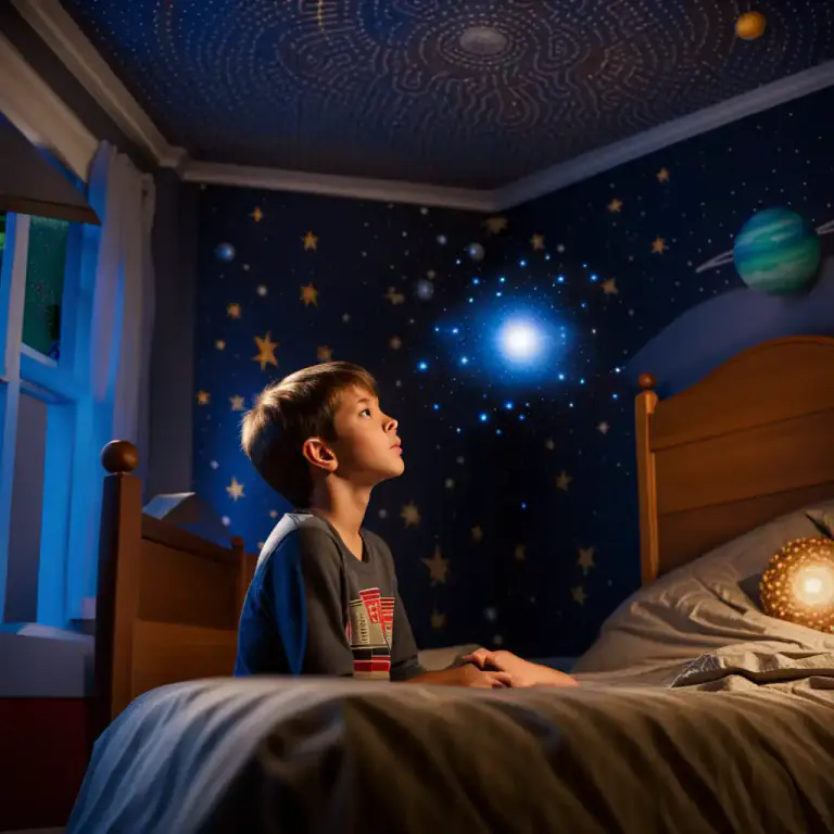 Visual representation of "planetarium" - A device that projects an image of stars and planets on the ceiling.