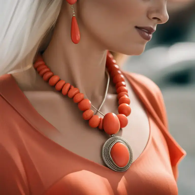 Visual representation of "coral" - The hard, variously colored skeleton secreted by certain marine animals, often used as material for jewelry or ornament.