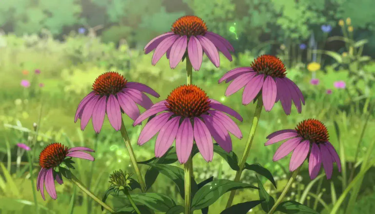 Visual representation of "echinacea" - A plant with colorful flowers, used in medicine for enhancing the immune defense system.
