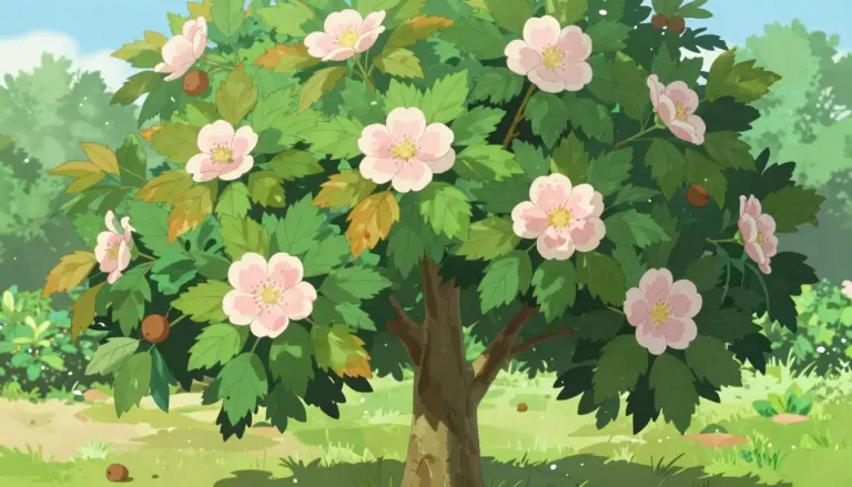 Visual representation of "medlar" - A small deciduous tree of the rose family.