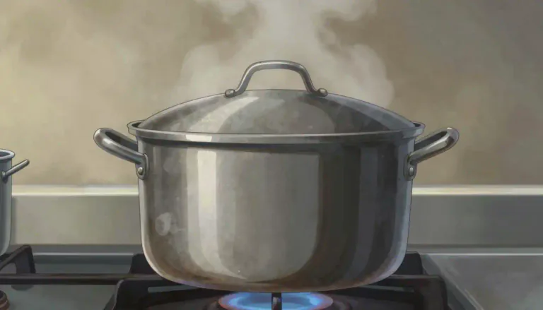 Visual representation of "stockpot" - A large, deep cooking pot, usually made of metal, used for making stock or soup.